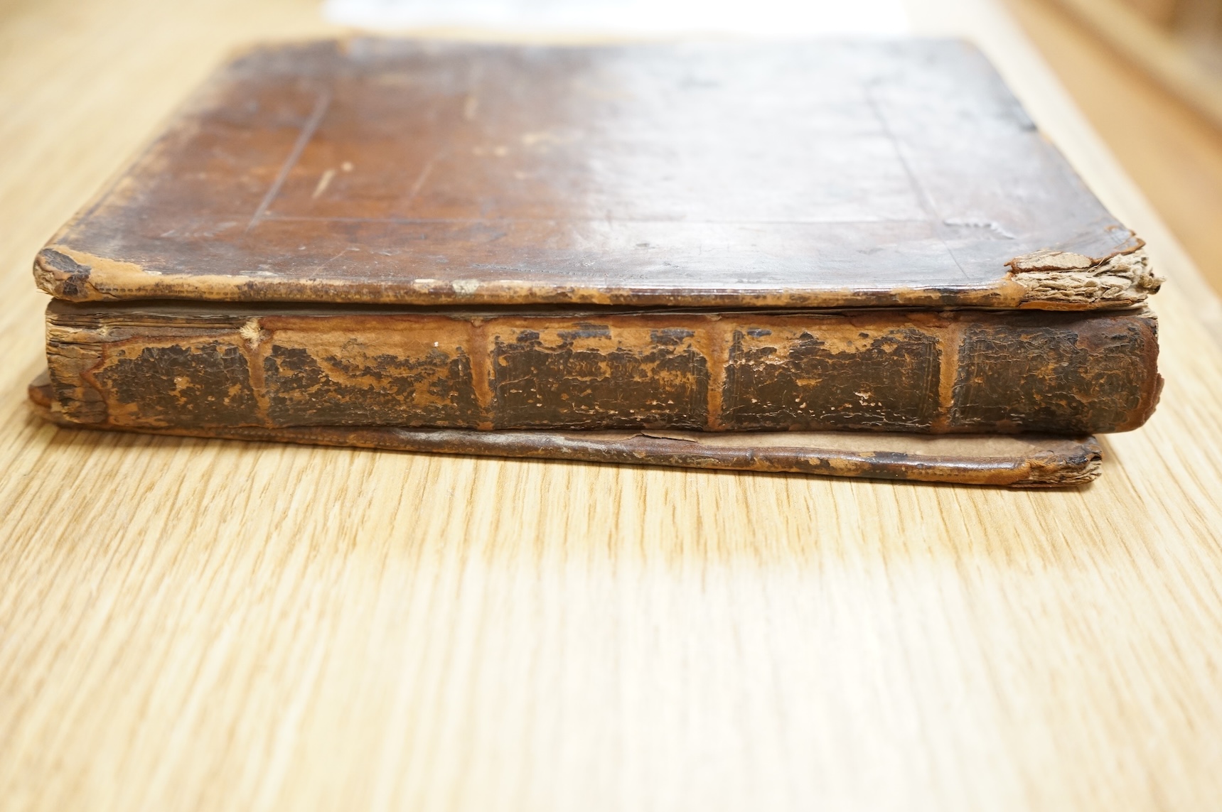 Milton, John - The History of Britain, that part especially now called England ... to the Norman Conquest ... (2nd edition). headpiece decorations; contemp. calf (distressed). printed by J.M. for Spencer Hickman ... 1671